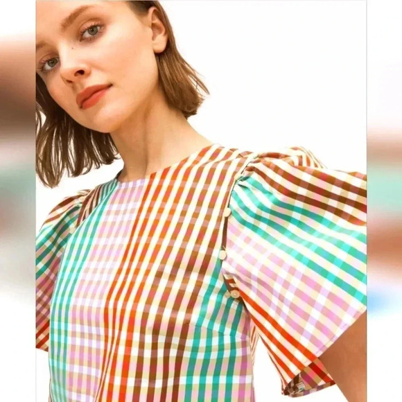kate spade Tops - Kate Spade Rainbow Plaid Top